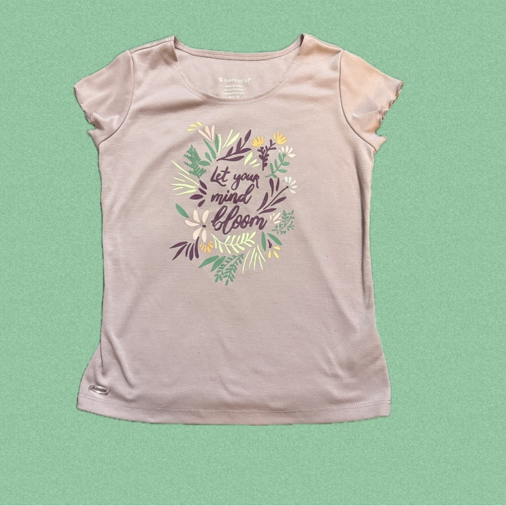 AMERICAN GIRL size Medium Girl’s Shirt Lavender with Let you mind bloom